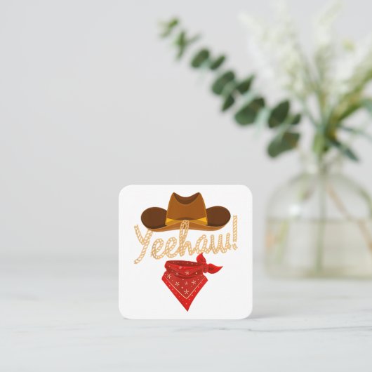 イエハウウエスタンカントリーハウディサザンカウボーイエH スクエア名刺 (スタンド正面)