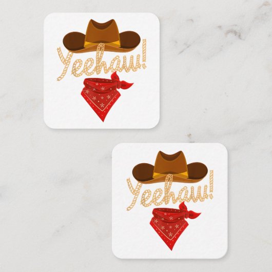 イエハウウエスタンカントリーハウディサザンカウボーイエH スクエア名刺 (正面/裏面)
