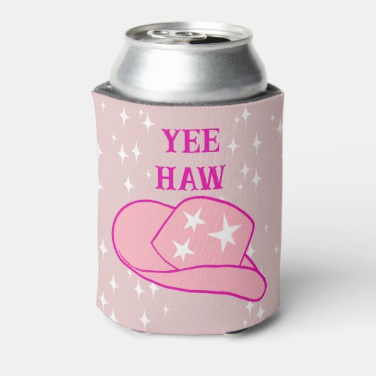 イエハウウエスタンロデオカウボーイハット赤面ピンク 缶クーラー (缶裏面)