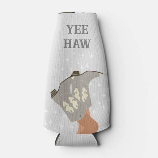 イエハウウエスタンロデオカウボーイブーツグレイ ボトルクーラー (正面)