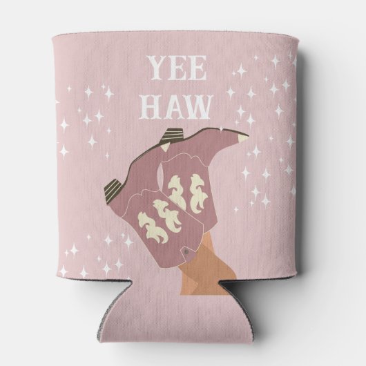 イエハウウエスタンロデオカウボーイブーツ赤面ピンク 缶クーラー (裏面)