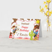 イエハウカウボーイウェスタンバースデーパーティー カード (黄色い花)