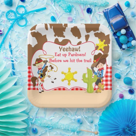 イエハウカウボーイウェスタンバースデーパーティー ペーパープレート (パーティー)