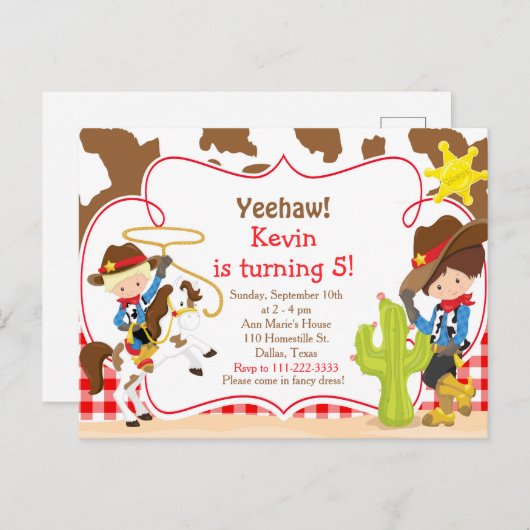 イエハウカウボーイウェスタンバースデーパーティー ポストカード (正面/裏面)