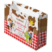 イエハウカウボーイウェスタン誕生日 ラージペーパーバッグ (正面アングル)