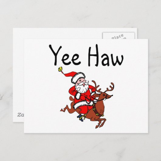 イエハウクリスマスカウボーイサンタクロース シーズンポストカード (正面/裏面)