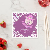 イエハウパープルディスコ女性のカーボーイロデオ誕生日 スタンダードカクテルナプキン (インサイチュ)