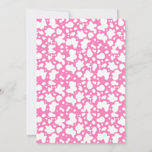 イエハウピンクディスコ女性のカーボーイロデオ誕生日 招待状 (裏面)