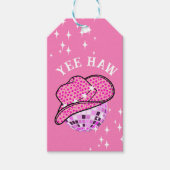イエハウピンクパープル女性のカーボーイディスコロデオ ギフトタグ (正面)