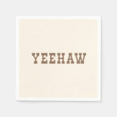 イエハウマイファーストロデオバースデーパーティープレートニュートラル スタンダードカクテルナプキン (正面)