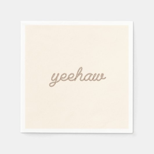 イエハウロープマイファーストロデオバースデーパーティープレート スタンダードカクテルナプキン (正面)