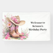 イエハウワイルドウエスト女性のカーボーイ誕生日 横断幕 (横)