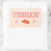 イエハウ+カウボーイまたは女性のカーボーイ帽子 長方形シール (バッグ)