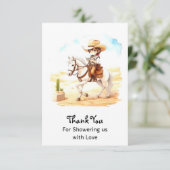 イエハウ・フィエスタ！ウォーター・カラー・カウボーイ・ベビーシャワー サンキューカード (スタンド正面)