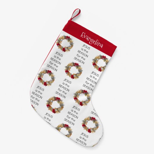 イエパーソナライズされたスの理由 スモールクリスマスストッキング (正面 (吊り時))