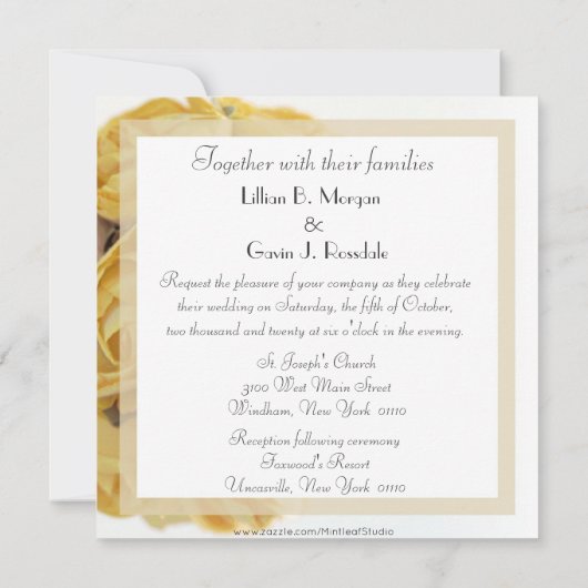 イエファンシーローローズ結婚式招待状 招待状 (裏面)