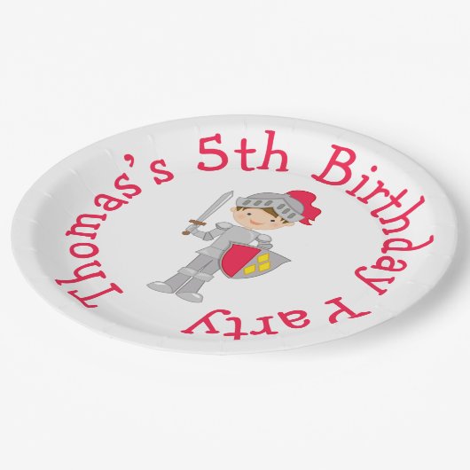 イエブルネットかわいい騎士を聞く ペーパープレート (アングル)