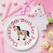 イエブロンドかわいい騎士の馬を聞く ペーパープレート (パーティー)