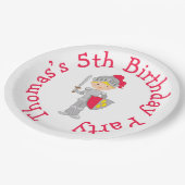 イエブロンドかわいい騎士を聞く ペーパープレート (アングル)