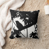 イエミソサザイのシルエット愛野鳥観察 クッション (ブランケット)