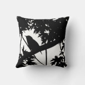 イエミソサザイのシルエット愛野鳥観察 クッション (裏面)