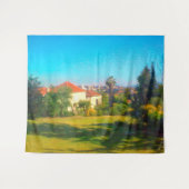 イエム・モシェからの太陽の日、エルサレムの眺め、イスラエル、オイル絵 タペストリー (正面(横))