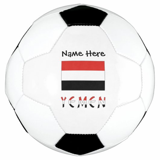イエメンとイエメンの旗カスタマイズ サッカーボール (正面)