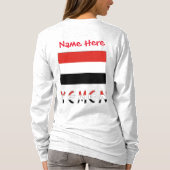 イエメンとイエメン国旗の赤い個人設定の女性 Tシャツ (裏面)