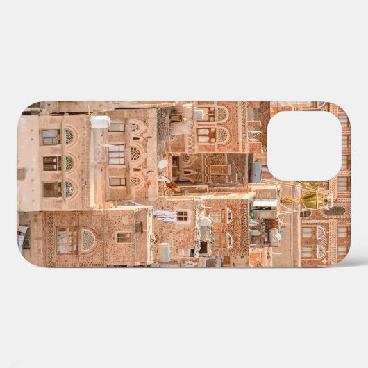 イエメンのサナア旧市街の建築。有音 Case-Mate iPhoneケース (裏面 (横))