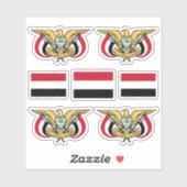 イエメンの国のシンボル/エンブレムとフラグ シール (シート)