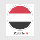 イエメンの国旗丸型ステッカー シール (シート)