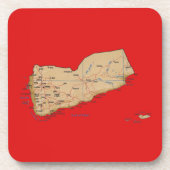 イエメンの地図コースター コースター (正面)