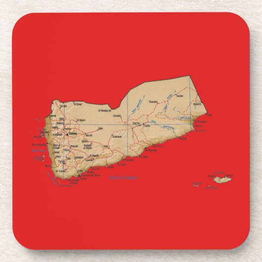 イエメンの地図コースター コースター (正面)