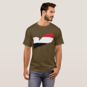 イエメンの旗の地図 Tシャツ (正面フル)