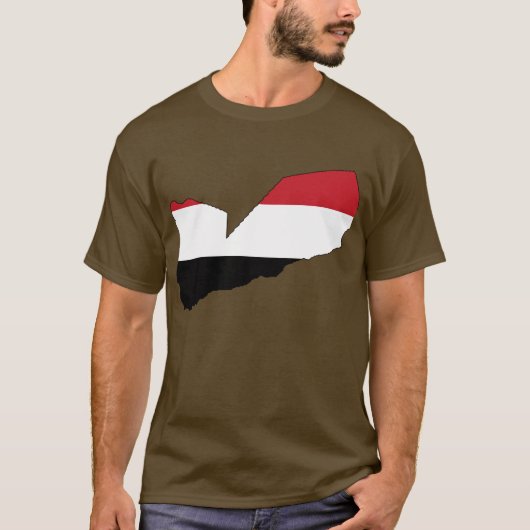 イエメンの旗の地図 Tシャツ (正面)
