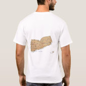 イエメンの旗＋地図＋テキストTシャツ Tシャツ (裏面)