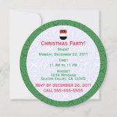 イエメンエンジェル国旗のクリスマスプレゼントのオーダーメイド・ラウンド 招待状 (裏面)