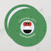 イエメンエンジェル国旗のクリスマスプレゼントのオーダーメイド・ラウンド 招待状 (正面/裏面)