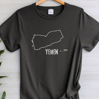 イエメン国地図イエメン境界線土地形状 Tシャツ