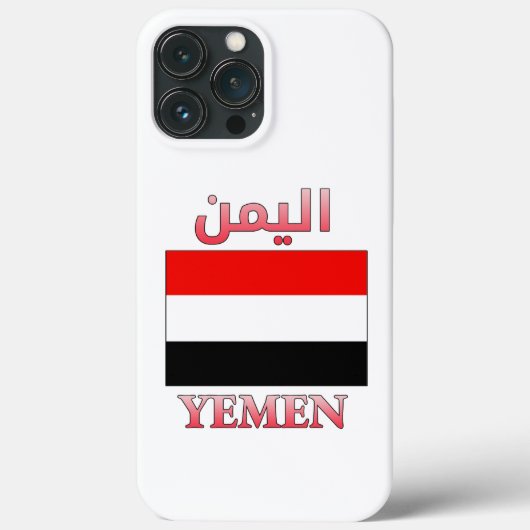 イエメン国旗اليمنアラビア語・英語ワードアートカッコいい Case-Mate iPhoneケース (裏面)