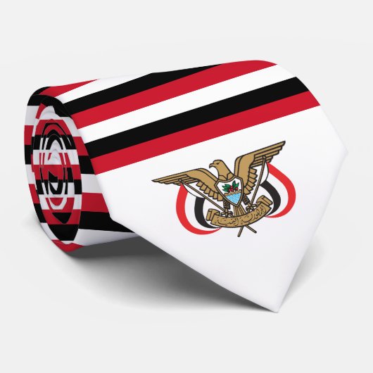 イエメン国旗とエンブレム、イエメン国旗 ネクタイ (ロール)