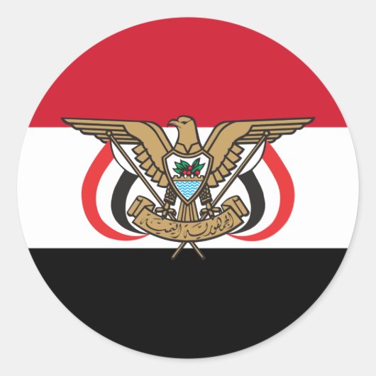 イエメン国旗とエンブレム、イエメン国旗 ラウンドシール (正面)