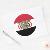 イエメン国旗とエンブレム、イエメン国旗 ラウンドシール (封筒)