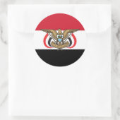 イエメン国旗とエンブレム、イエメン国旗 ラウンドシール (バッグ)