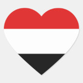 イエメン国旗のハートシール ハートシール (正面)