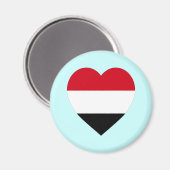 イエメン国旗のハート マグネット (正面/裏面)