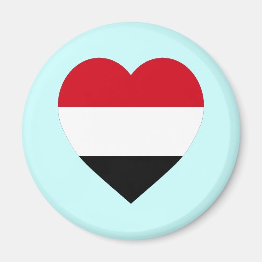 イエメン国旗のハート マグネット (正面)