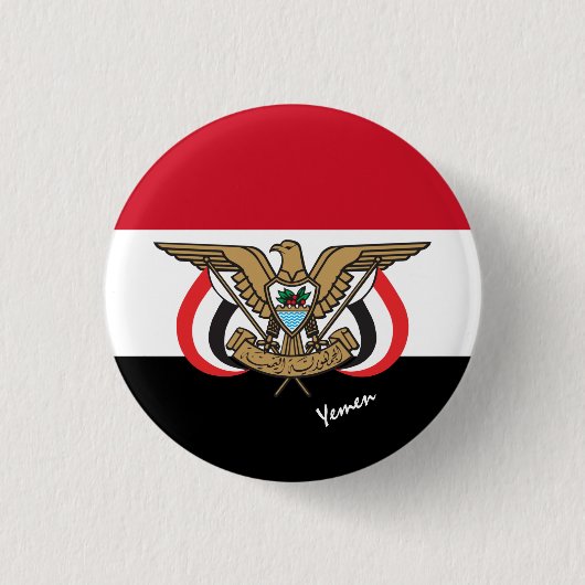 イエメン国旗のボタン,愛国的なイエメン国旗のファッション 缶バッジ (正面)