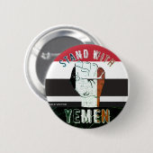 イエメン国旗の解放拳、アンチ戦争の抗議 缶バッジ (正面&裏面)