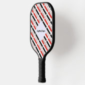 イエメン国旗の黒の個人用設定（タイル） ピックルボールラケット (左)